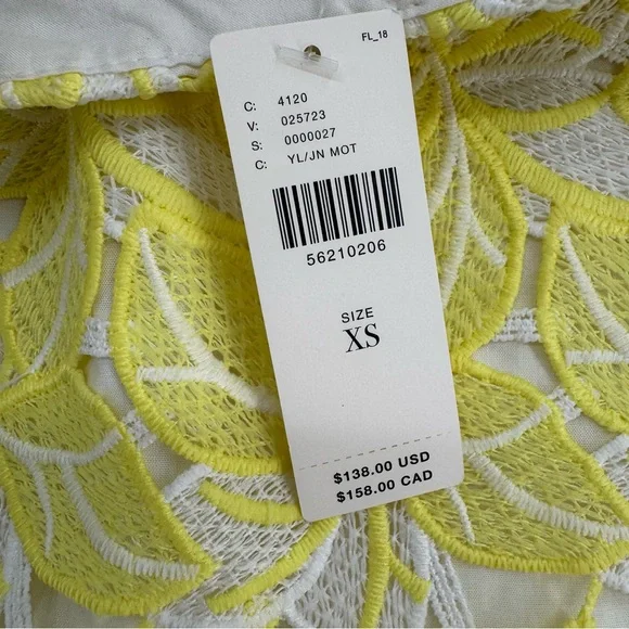 New Anthropologie Sunday In Brooklyn Buttercup Yellow Eyelet Midi Skirt - Picture 9 of 12